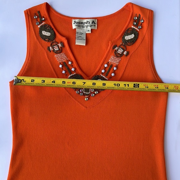 Joseph A. Beaded Orange knit tank - Picture 7 of 8